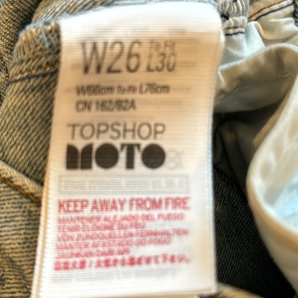 Topshop Moto Bird Embroidered Distressed Skinny Jeans Size 26 - Picture 11 of 14